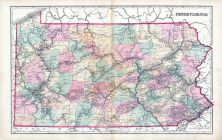 Pennsylvania State Map, Dauphin County 1875